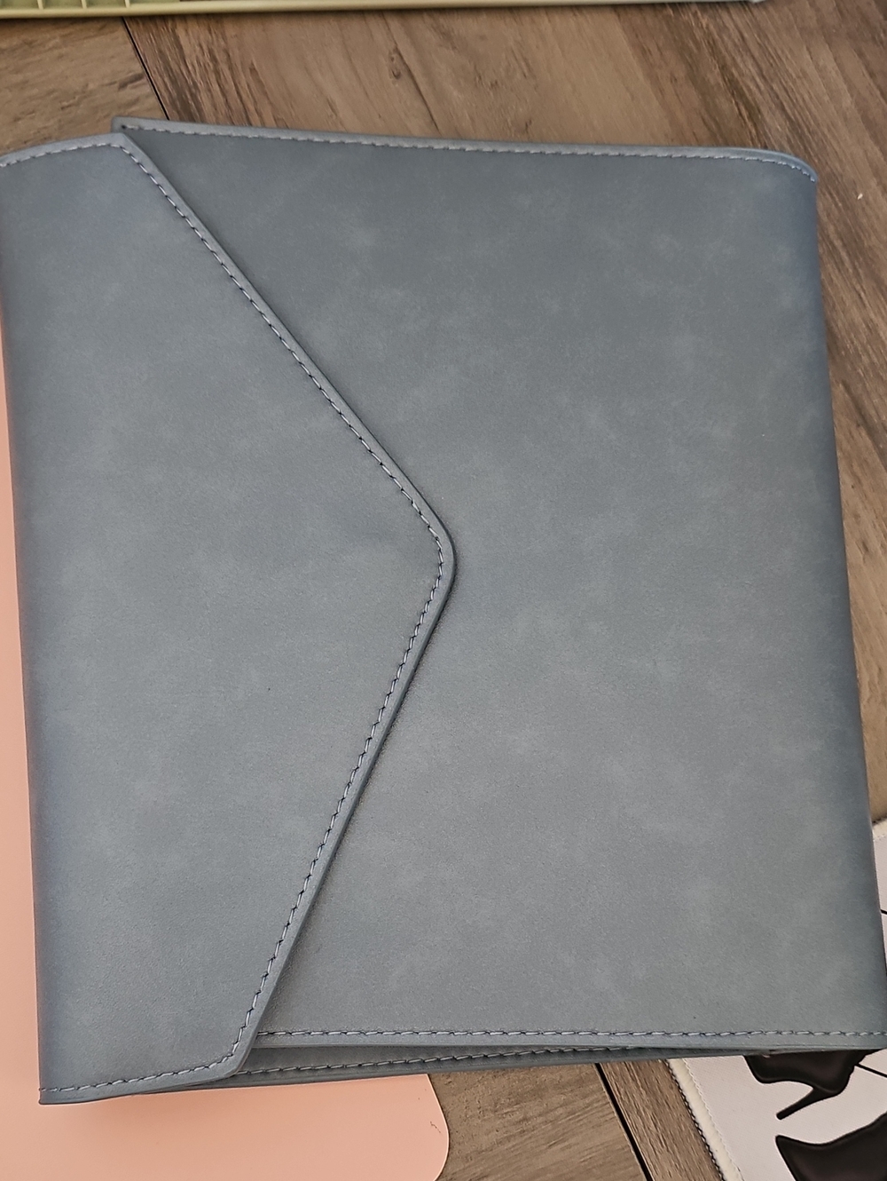 New Erin Condren Slate Blue Leather Folio Notebook